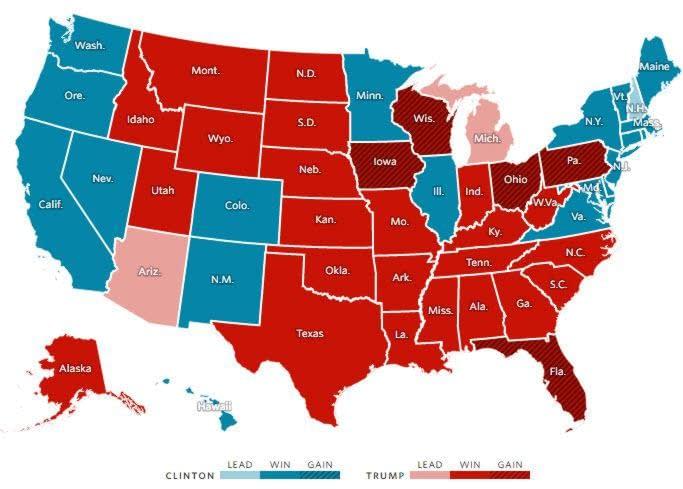 2016 Map Of Us For Whos Won Each State In Politicks Map